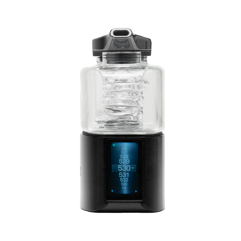 DaVinci EQ touchscreen showing precision temperature control for low-temp dabbing